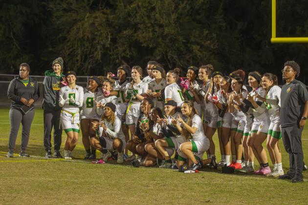 The Fernandina Beach and Yulee high school flag football teams faced off Wednesday in Fernandina Beach. Photo by Ashley Chandler/News-Leader