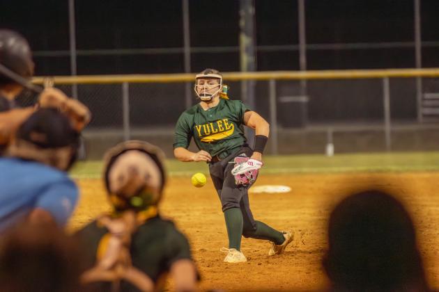 YHS and WNHS softball faced off in Yulee on Feb. 19. The Warriors beat the Hornets 4-0. Photo by Ashley Chandler/News-Leader