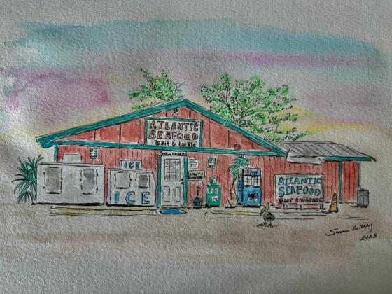 This water-color painting was done by Susan Lolley at the request of her friend who wanted to memorialize the downtown marina staple. Submitted photo