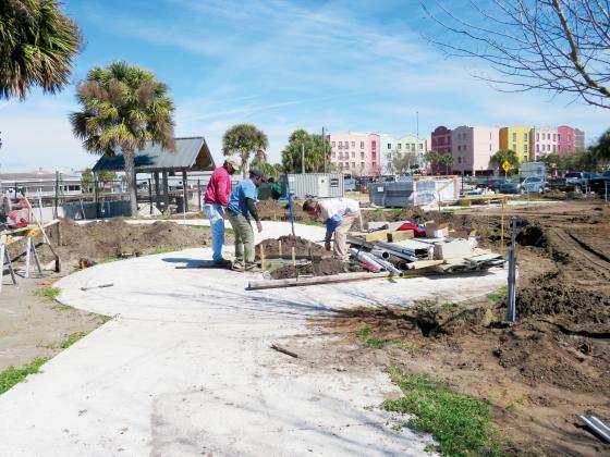 With the installation of trees, the Amelia River Waterfront Park is one step closer to opening to the public. Photo by Amy Mulligan/News-Leader