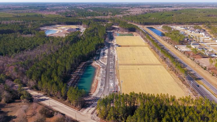 An aerial view of Westside Regional Park construction. Submitted