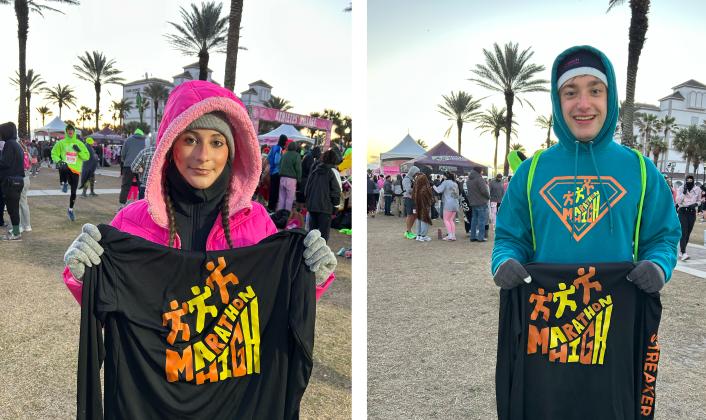 A team from the Yulee High School’s Marathon High running progam completed the Donna Half Marathon on Feb. 1 at Jacksonville Beach. Debbie Hoffman and Carter Parent are the 2025-2026 Marathon High Streakers. Submitted photos
