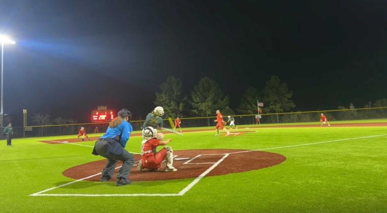 Brooklyn Sawyer at the plate for Yulee High School in a preseason game Tuesday against Bishop Snyder. The Hornets won 6-3. Submitted photo