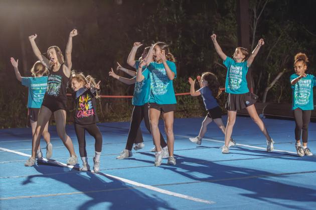Journey Cheer practices at Journey Church in January. Photo by Ashley Chandler/News-Leader