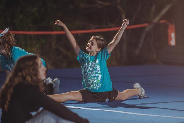 Journey Cheer practices at Journey Church in January. Photo by Ashley Chandler/News-Leader