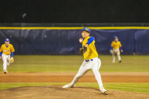 Fernandina Beach High’s Trace Farmer pitches in a game earlier this season. Photo by Ashley Chandler/News-Leader