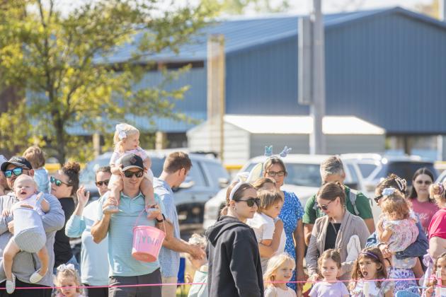 Thousands of colorful plastic eggs were scattered at Central Park on Saturday for local children to gather as part of Fernandina Beach’s second annual Easter Egg Hunt. Photo by Ashley Chandler/News-Leader