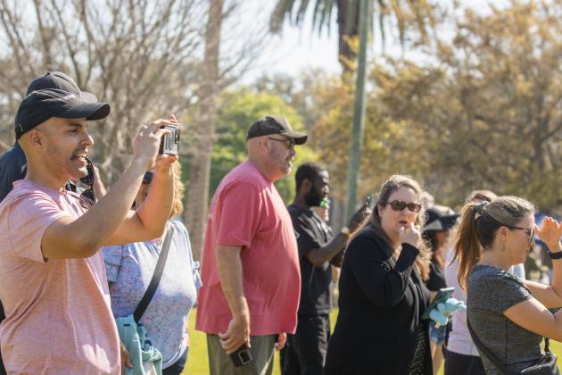 Thousands of colorful plastic eggs were scattered at Central Park on Saturday for local children to gather as part of Fernandina Beach’s second annual Easter Egg Hunt. Photo by Ashley Chandler/News-Leader