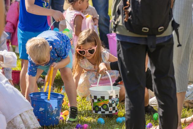 Thousands of colorful plastic eggs were scattered at Central Park on Saturday for local children to gather as part of Fernandina Beach’s second annual Easter Egg Hunt. Photo by Ashley Chandler/News-Leader
