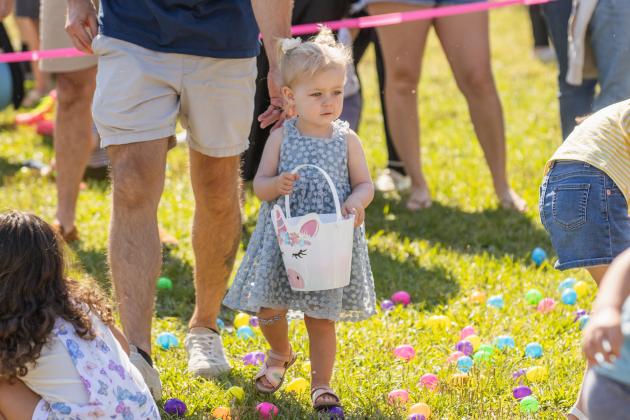 Thousands of colorful plastic eggs were scattered at Central Park on Saturday for local children to gather as part of Fernandina Beach’s second annual Easter Egg Hunt. Photo by Ashley Chandler/News-Leader