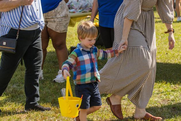 Thousands of colorful plastic eggs were scattered at Central Park on Saturday for local children to gather as part of Fernandina Beach’s second annual Easter Egg Hunt. Photo by Ashley Chandler/News-Leader