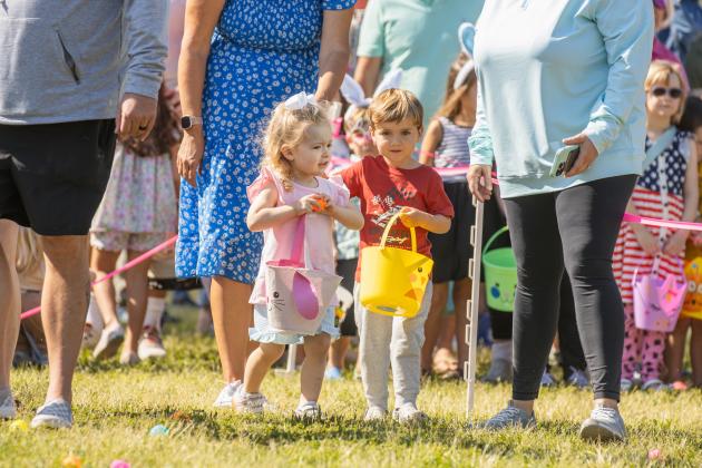 Thousands of colorful plastic eggs were scattered at Central Park on Saturday for local children to gather as part of Fernandina Beach’s second annual Easter Egg Hunt. Photo by Ashley Chandler/News-Leader