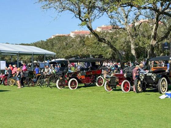 Classic cars line the entrance at The Amelia Concours on Saturday at the Ritz-Carlton. Nick Blank/News-Leader