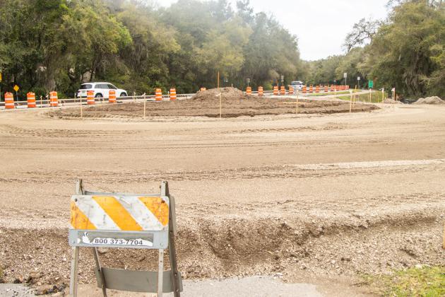 A roundabout is being constructed at Amelia Island Parkway and Buccaneer Trail. Ashley Chandler/News-Leader