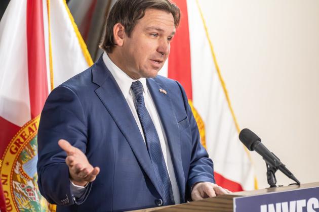 Gov. Ron DeSantis speaks Thursday in Yulee. Photo by Nick Blank/News-Leader