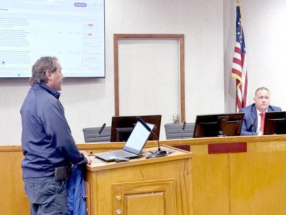 Nate Parsons speaks during the City of Fernandina Beach Commission meeting on Tuesday. Nick Blank/News-Leader
