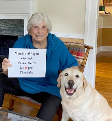 Regina Brennan with her dog, Maggie