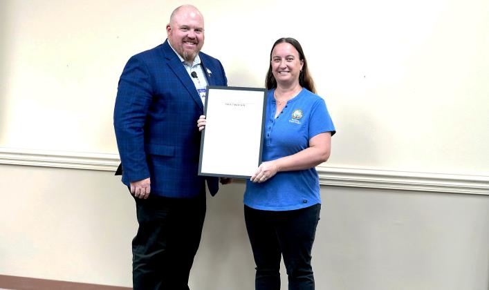 Commissioner Klynt Farmer and Sara Clifton, Nassau County CRS coordinator. Submitted