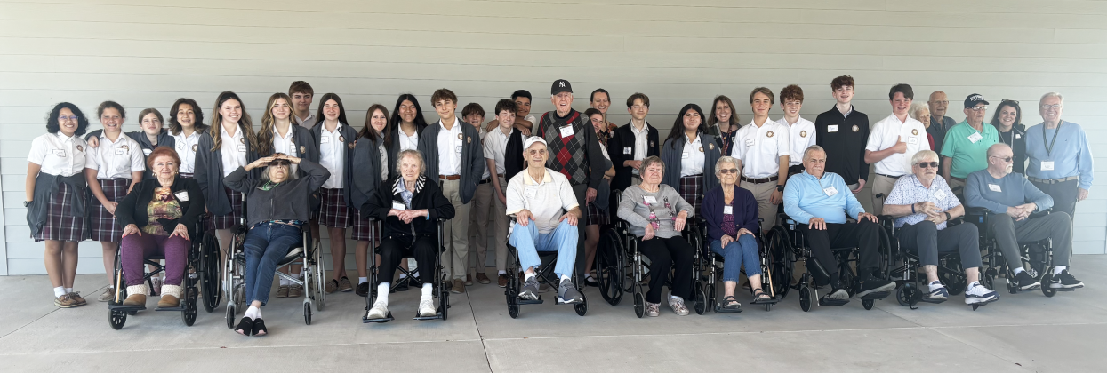 The 8th grade students from St Micheal Academy meet their senior penpals at NCCOA for an active day at the Janice Ancrum Senior Life Center in Fernandina Beach.