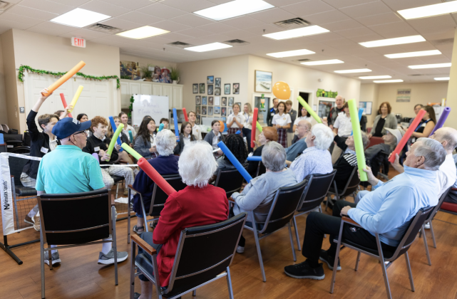 The 8th grade students from St Micheal Academy meet their senior penpals at NCCOA for an active day at the Janice Ancrum Senior Life Center in Fernandina Beach. Submitted by NCCOA