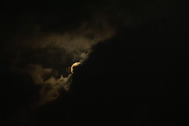 The moon rises over the Yulee High School on Wednesday. Photo by Ashley Chandler/News-Leader