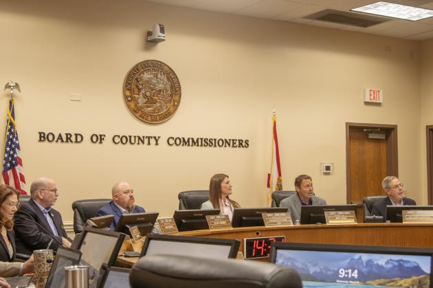The Board of County Commissioners meets earlier this month. Ashley Chandler/News-Leader