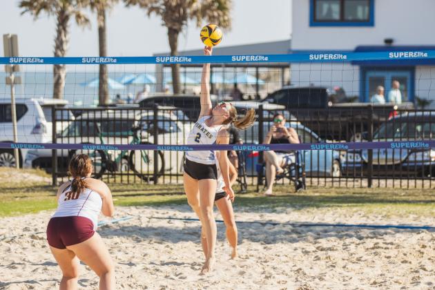 Fernandina Beach High School beach volleyball faced West Nassau on March 10. Photo by Ashley Chandler/News-Leader