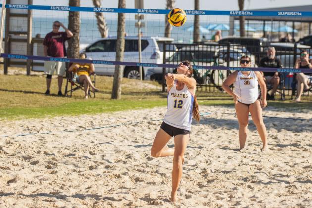 Fernandina Beach High School beach volleyball faced West Nassau on March 10. Photo by Ashley Chandler/News-Leader