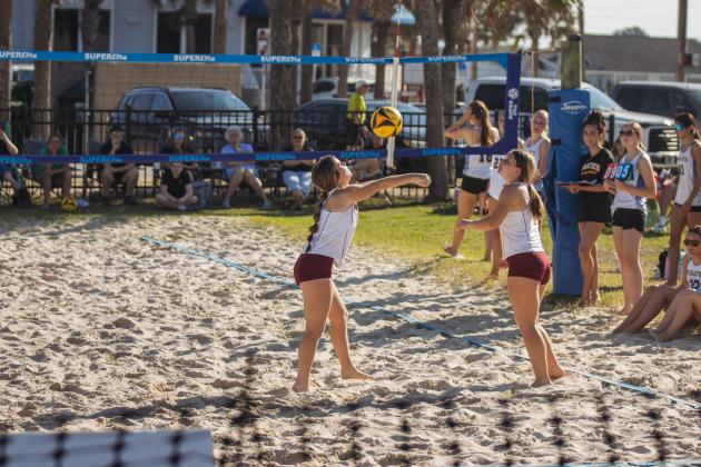 Fernandina Beach High School beach volleyball faced West Nassau on March 10. Photo by Ashley Chandler/News-Leader