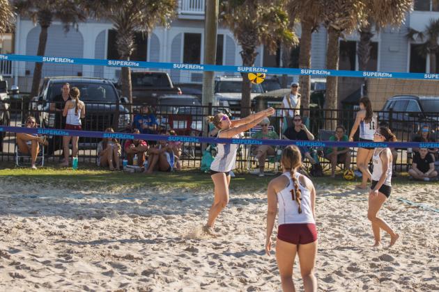 Fernandina Beach High School beach volleyball faced West Nassau on March 10. Photo by Ashley Chandler/News-Leader