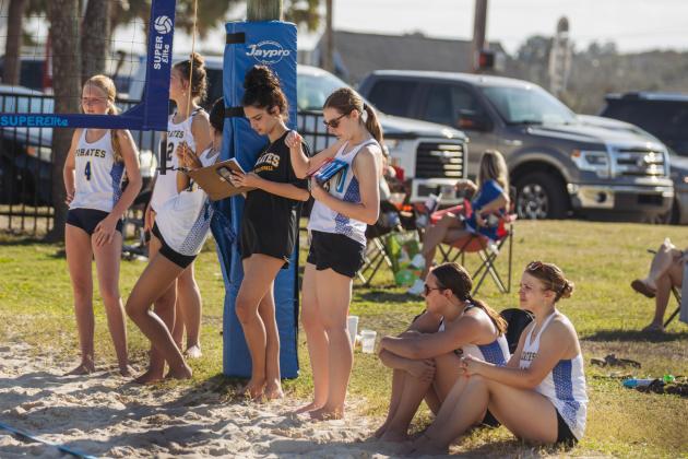 Fernandina Beach High School beach volleyball faced West Nassau on March 10. Photo by Ashley Chandler/News-Leader