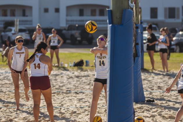 Fernandina Beach High School beach volleyball faced West Nassau on March 10. Photo by Ashley Chandler/News-Leader