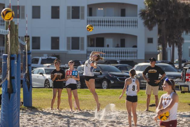 Fernandina Beach High School beach volleyball faced West Nassau on March 10. Photo by Ashley Chandler/News-Leader