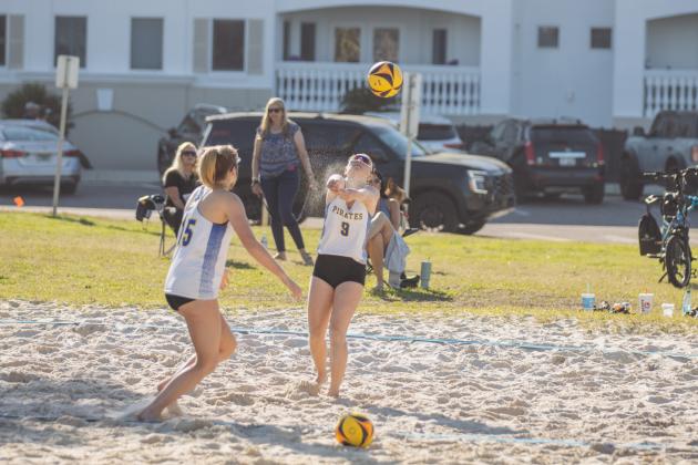 Fernandina Beach High School beach volleyball faced West Nassau on March 10. Photo by Ashley Chandler/News-Leader