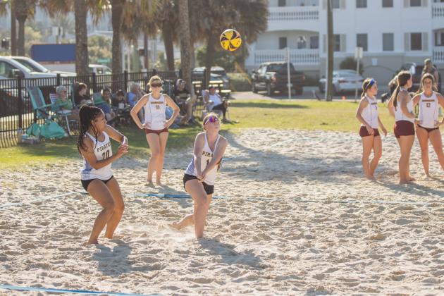 Fernandina Beach High School beach volleyball faced West Nassau on March 10. Photo by Ashley Chandler/News-Leader