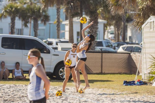 Fernandina Beach High School beach volleyball faced West Nassau on March 10. Photo by Ashley Chandler/News-Leader