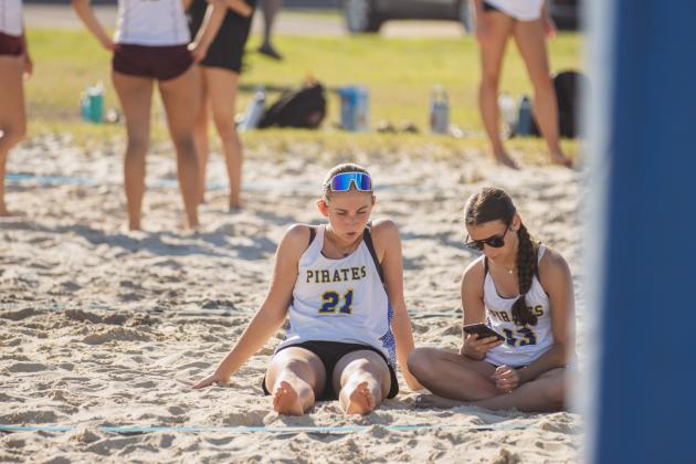 Fernandina Beach High School beach volleyball faced West Nassau on March 10. Photo by Ashley Chandler/News-Leader