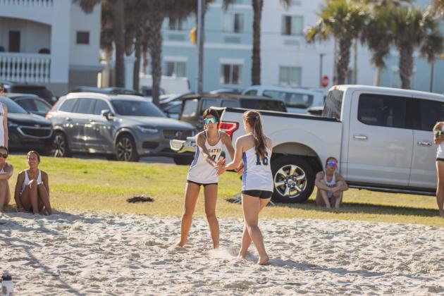 Fernandina Beach High School beach volleyball faced West Nassau on March 10. Photo by Ashley Chandler/News-Leader