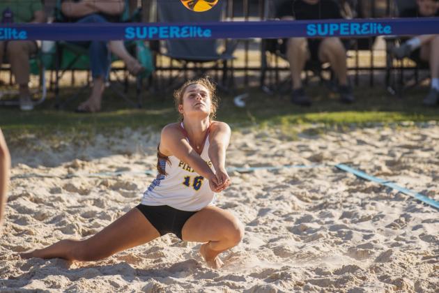 Fernandina Beach High School beach volleyball faced West Nassau on March 10. Photo by Ashley Chandler/News-Leader