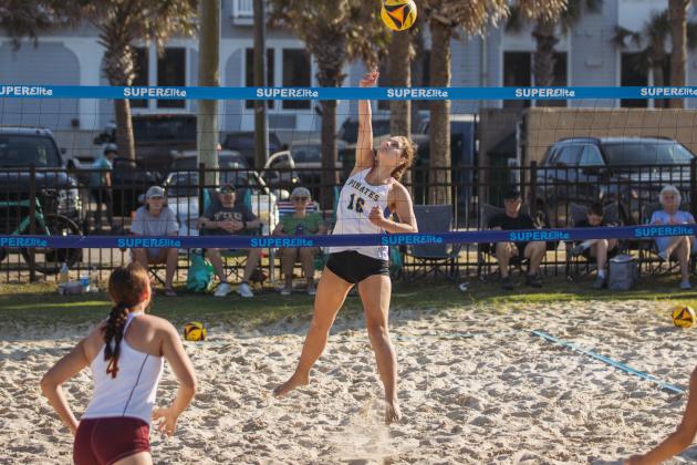 Fernandina Beach High School beach volleyball faced West Nassau on March 10. Photo by Ashley Chandler/News-Leader
