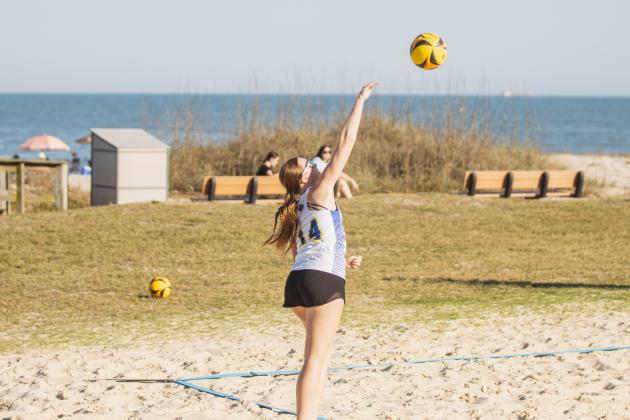 Fernandina Beach High School beach volleyball faced West Nassau on March 10. Photo by Ashley Chandler/News-Leader