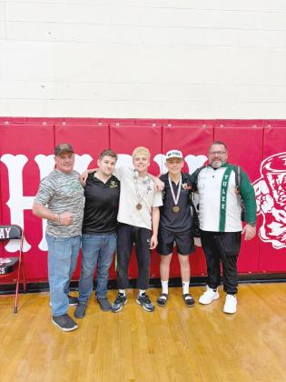 Sloan Denison and Lincoln Brehmer are heading to the State tournament in wrestling for Yulee High School after they placed during the regional tournament. Submitted