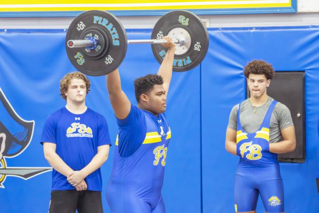 Weightlifters from Nassau County high schools met up at Fernandina Beach High School on Feb. 25 to get reps in ahead of the meet today in Yulee. Photo by Nick Blank/News-Leader