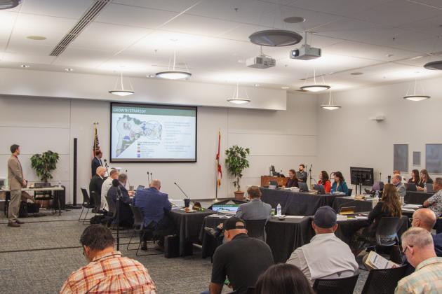 County commissioners and staff during the Winter Strategic Planning Session on Friday. Photo by Ashley Chandler/News-Leader