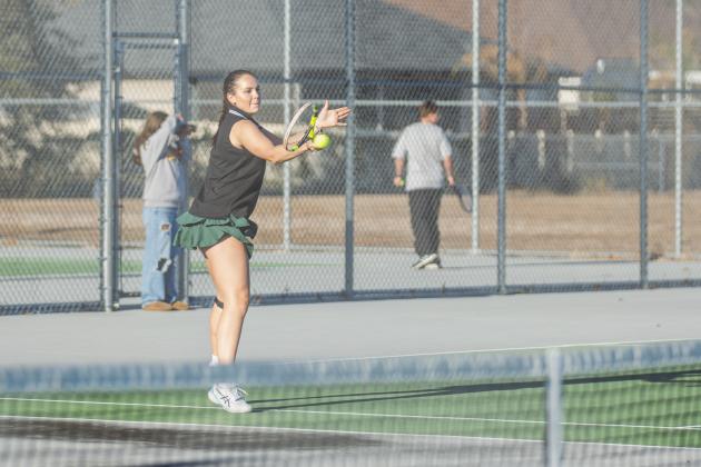 Magdalena (Magda) Urbanowicz in a February match at Yulee High School. Photo by Ashley Chandler/News-Leader