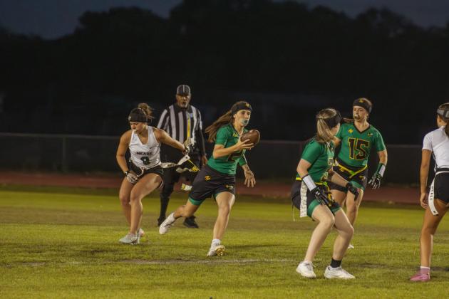 Yulee High School flag football took on Nease on March 31. Photo by Ashley Chandler/News-Leader