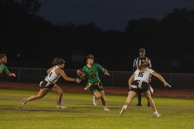 Yulee High School flag football took on Nease on March 31. Photo by Ashley Chandler/News-Leader
