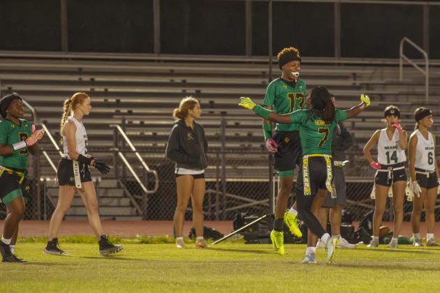Yulee High School flag football took on Nease on March 31. Photo by Ashley Chandler/News-Leader
