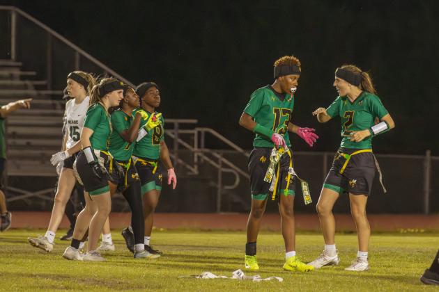 Yulee High School flag football took on Nease on March 31. Photo by Ashley Chandler/News-Leader