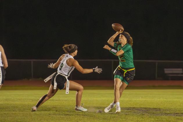 Yulee High School flag football took on Nease on March 31. Photo by Ashley Chandler/News-Leader